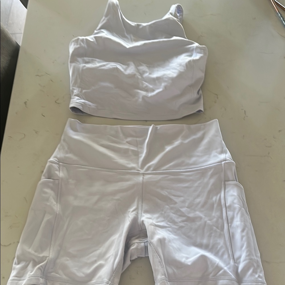 LuLuLemon Periwinkle Athletic Tank and Shorts Set